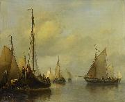 Antonie Waldorp Fishing Boats on Calm Water Germany oil painting artist